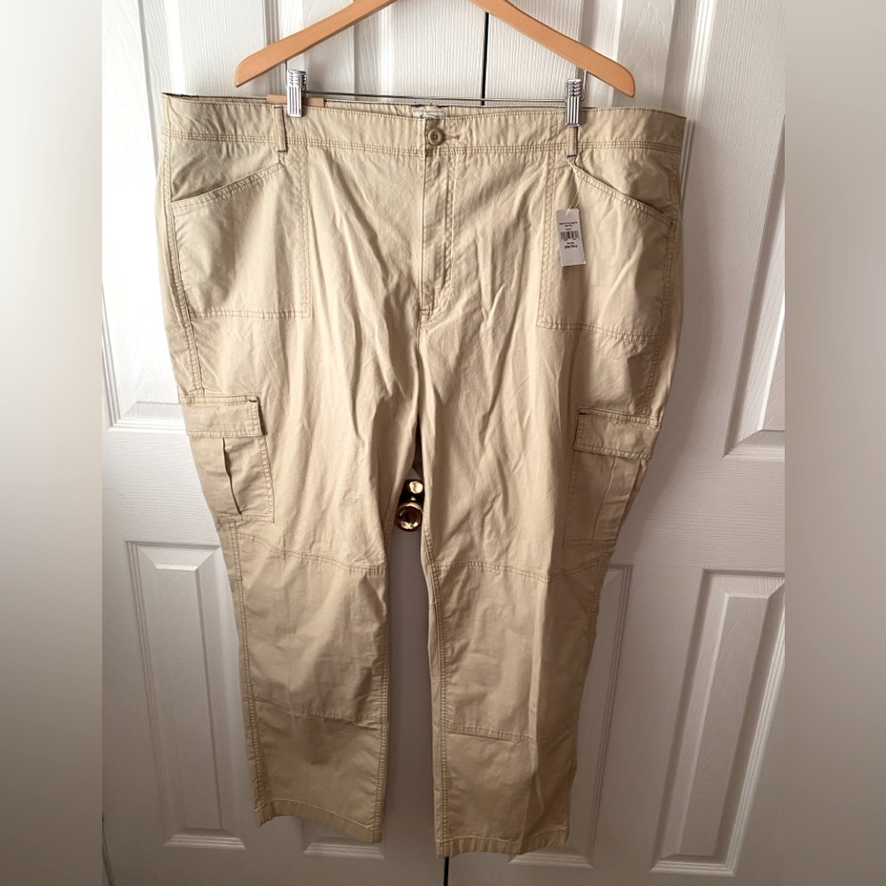 🆕 L.L. BEAN Stretch Canvas Straight Leg Mid Rise Cargo Pants in Boulder SZ 26W